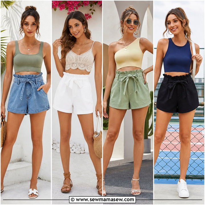 20 Crop Top With Paperbag Shorts Outfit Ideas for Summer