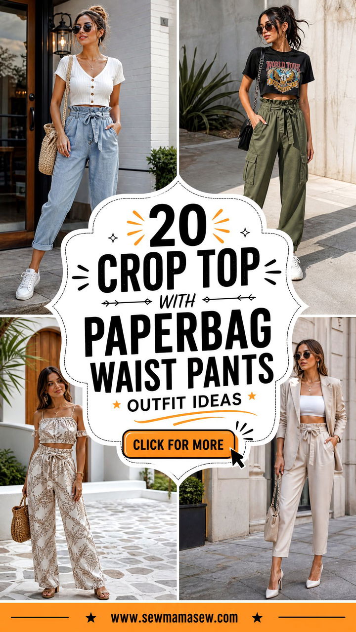20 Crop Top With Paperbag Waist Pants Outfit Ideas to Try - 20 Crop Top With Paperbag Waist Pants Outfit Ideas to Try