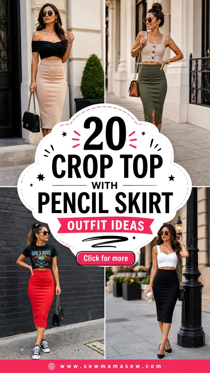 20 Crop Top With Pencil Skirt Outfit Ideas for Chic Days - 20 Crop Top With Pencil Skirt Outfit Ideas for Chic Days