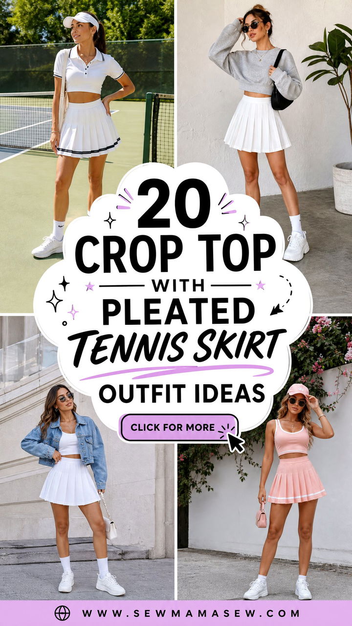 20 Crop Top With Pleated Tennis Skirt Outfit Ideas to Try - 20 Crop Top With Pleated Tennis Skirt Outfit Ideas to Try