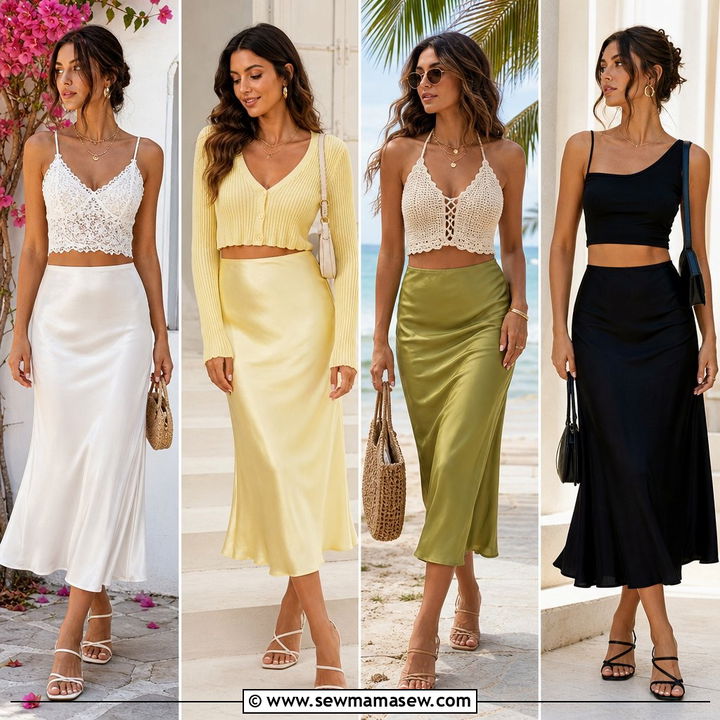 20 Crop Top With Slip Skirt Outfit Ideas for Effortless Elegance