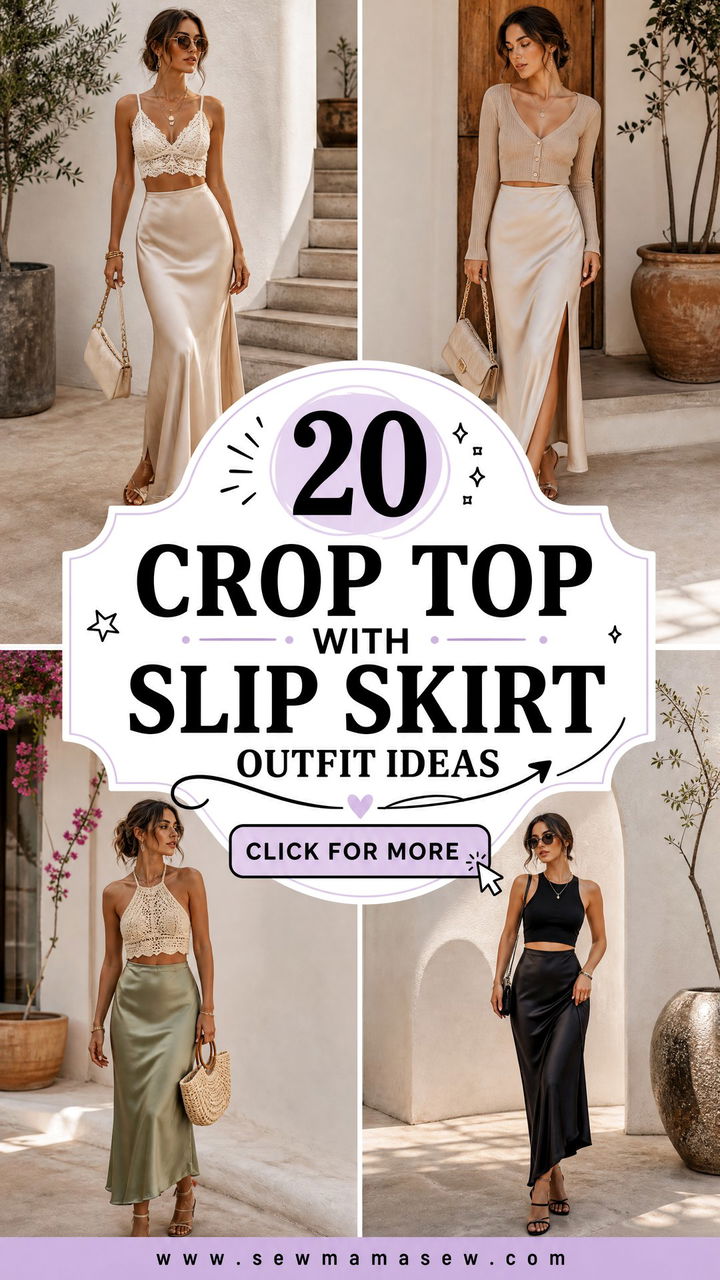 20 Crop Top With Slip Skirt Outfit Ideas for Effortless Elegance - 20 Crop Top With Slip Skirt Outfit Ideas for Effortless Elegance