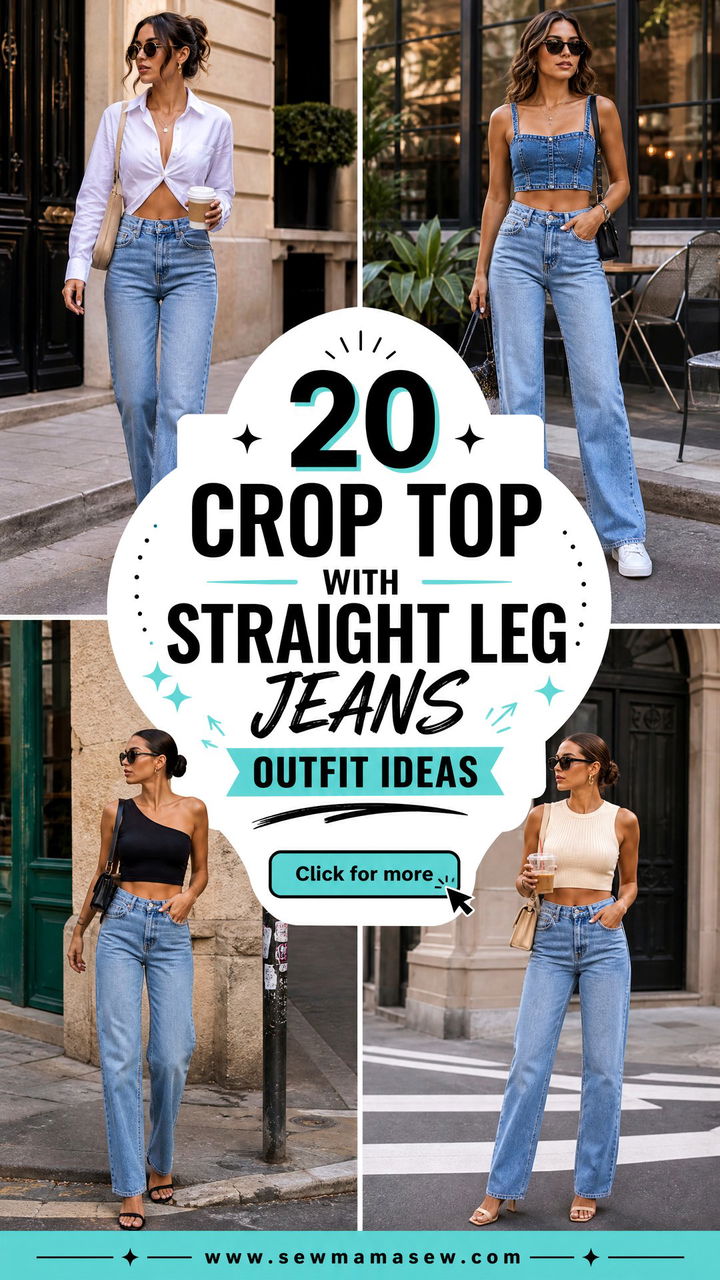 20 Crop Top With Straight Leg Jeans Outfit Ideas for Easy Chic - 20 Crop Top With Straight Leg Jeans Outfit Ideas for Easy Chic
