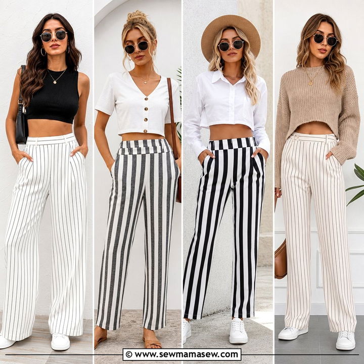 20 Crop Top With Striped Pants Outfit Ideas for Bold Daily Style