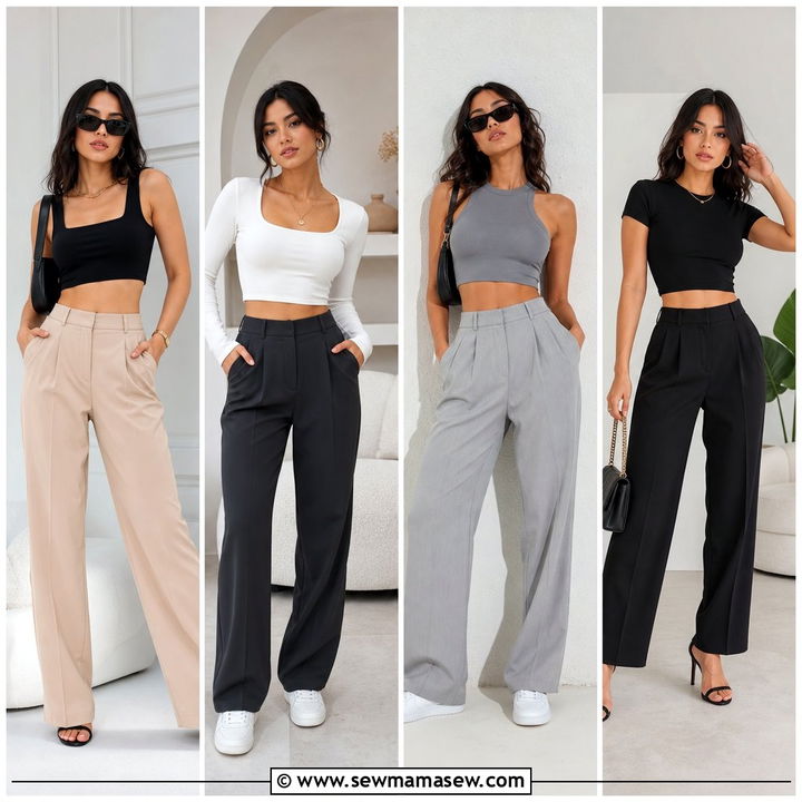 20 Crop Top With Tailored Trousers Outfit Ideas for Workdays