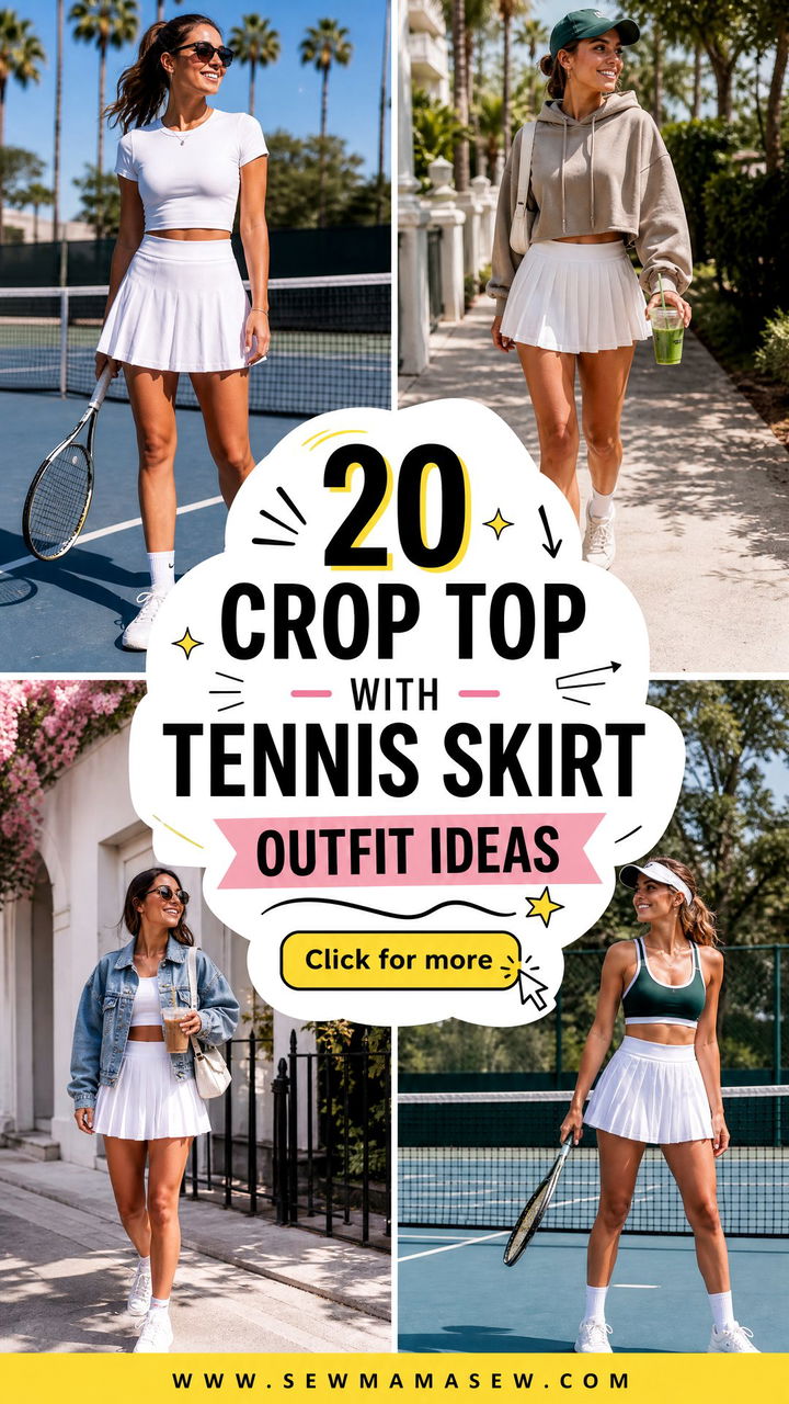 20 Crop Top With Tennis Skirt Outfit Ideas for Fresh Summer Style - 20 Crop Top With Tennis Skirt Outfit Ideas for Fresh Summer Style