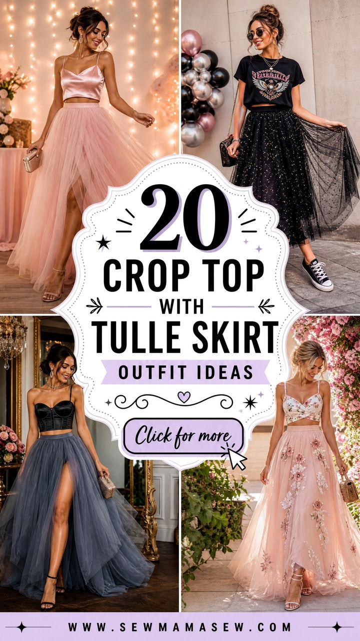 20 Crop Top With Tulle Skirt Outfit Ideas for Dreamy Parties - 20 Crop Top With Tulle Skirt Outfit Ideas for Dreamy Parties