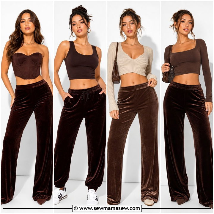20 Crop Top With Velvet Pants Outfit Ideas for Luxe Evening Style