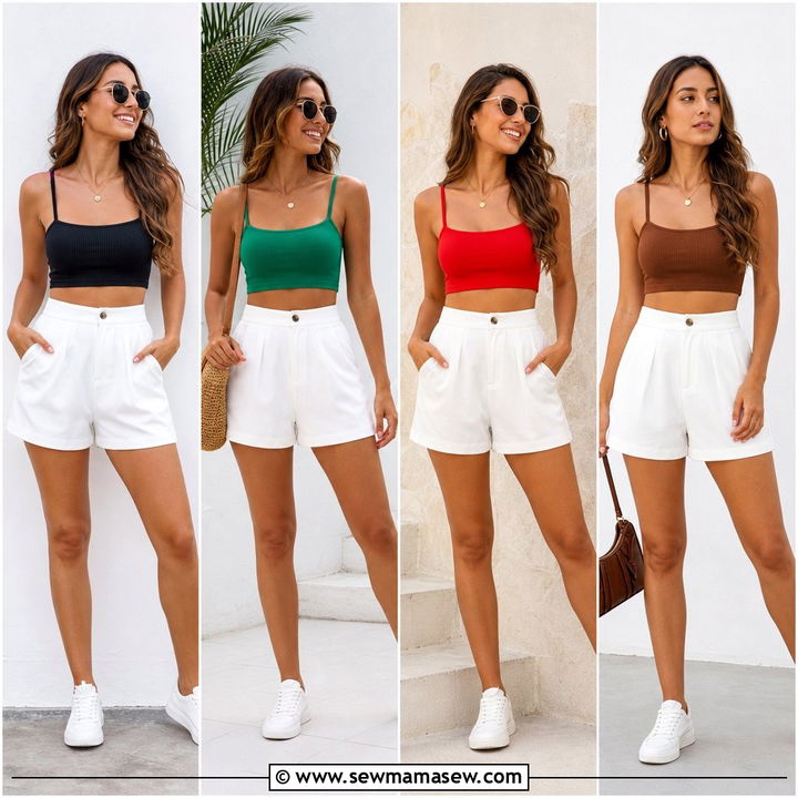 20 Crop Top With White Shorts Outfit Ideas for Fresh Summer Style