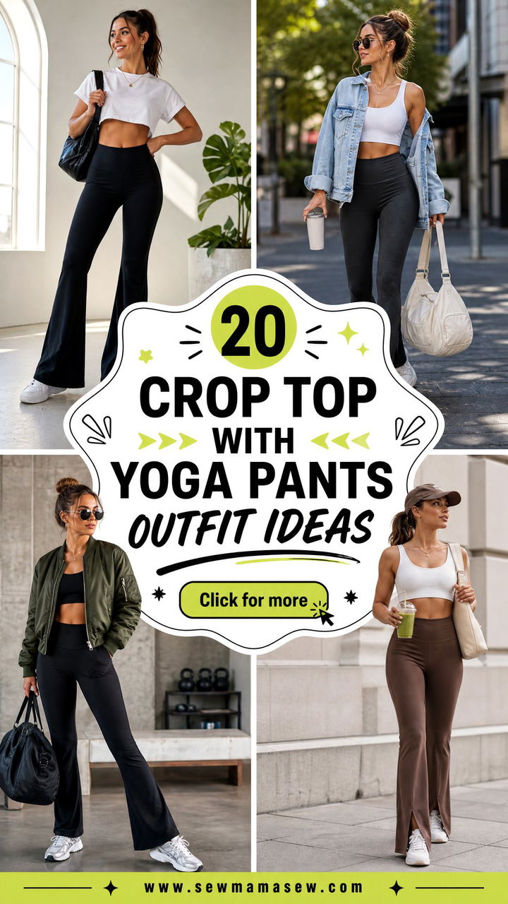 20 Crop Top With Yoga Pants Outfit Ideas for Studio-to-Street Style - 20 Crop Top With Yoga Pants Outfit Ideas for Studio-to-Street Style