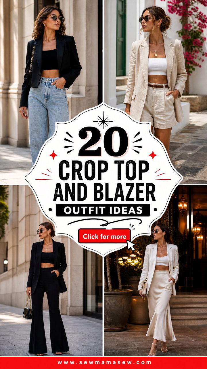 20 Crop Top and Blazer Outfit Ideas for Polished Nights - 20 Crop Top and Blazer Outfit Ideas for Polished Nights