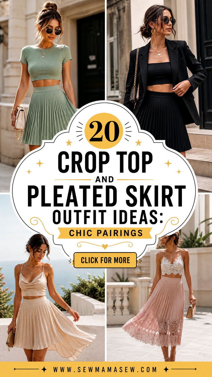 20 Crop Top and Pleated Skirt Outfit Ideas Chic Pairings - 20 Crop Top and Pleated Skirt Outfit Ideas: Chic Pairings