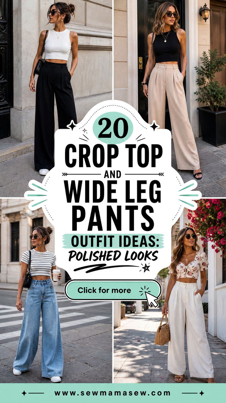 20 Crop Top and Wide Leg Pants Outfit Ideas Polished Looks - 20 Crop Top and Wide Leg Pants Outfit Ideas: Polished Looks