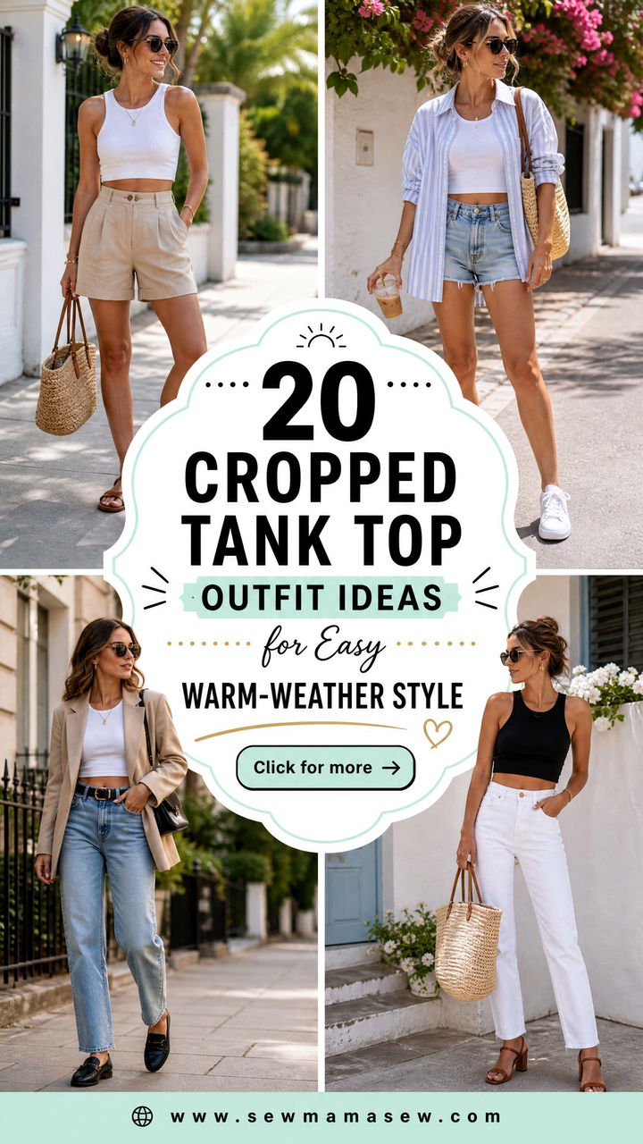 20 Cropped Tank Top Outfit Ideas for Easy Warm-Weather Style - 20 Cropped Tank Top Outfit Ideas for Easy Warm-Weather Style