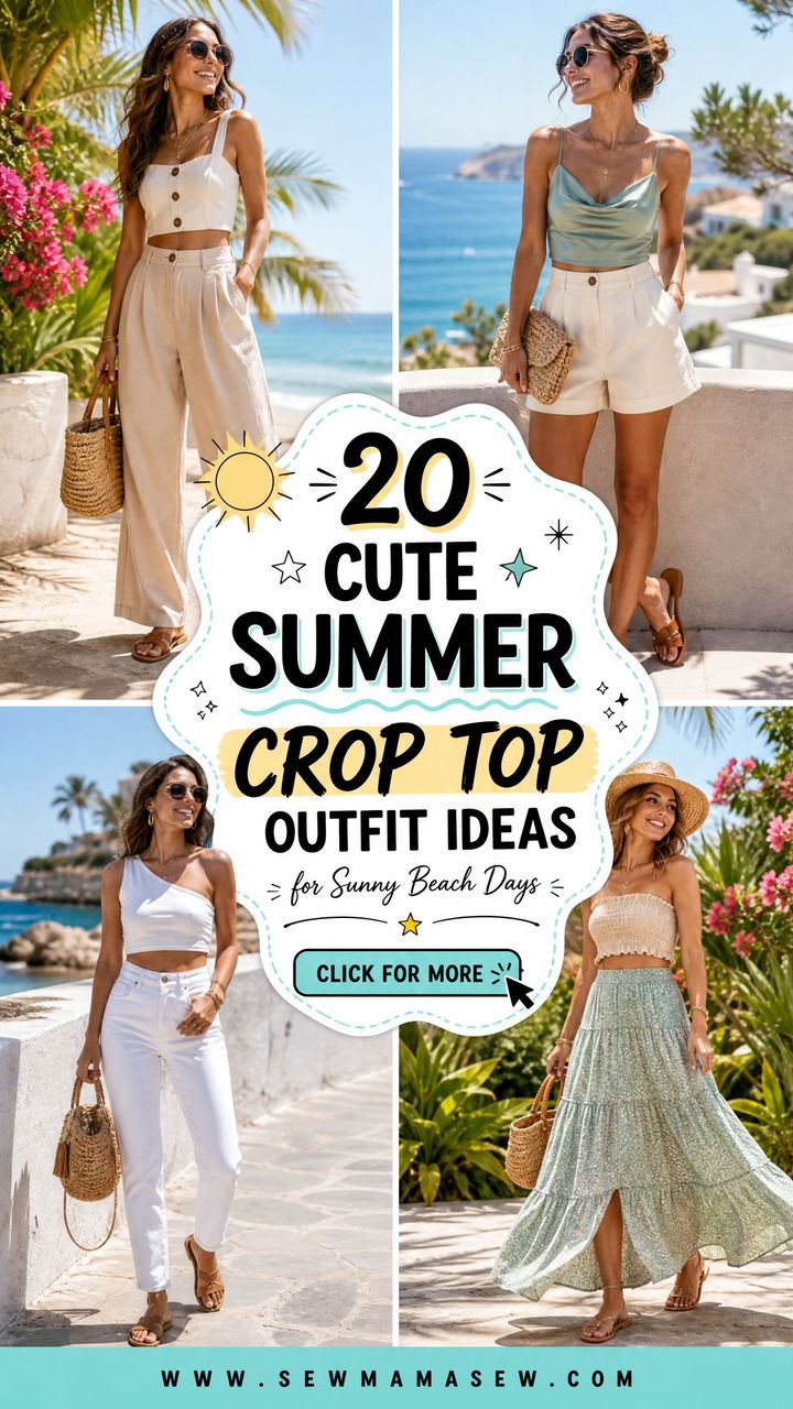 20 Cute Summer Crop Top Outfit Ideas for Sunny Beach Days - 20 Cute Summer Crop Top Outfit Ideas for Sunny Beach Days