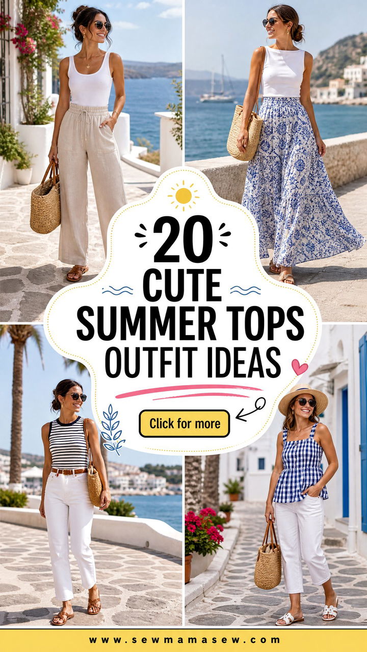 20 Cute Summer Tops Outfit Ideas for Breezy Vacation Style - 20 Cute Summer Tops Outfit Ideas for Breezy Vacation Style