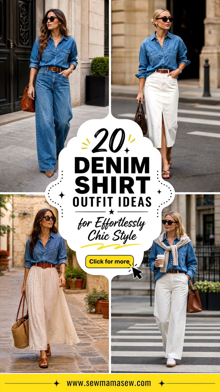 20 Denim Shirt Outfit Ideas for Effortlessly Chic Style - 20 Denim Shirt Outfit Ideas for Effortlessly Chic Style