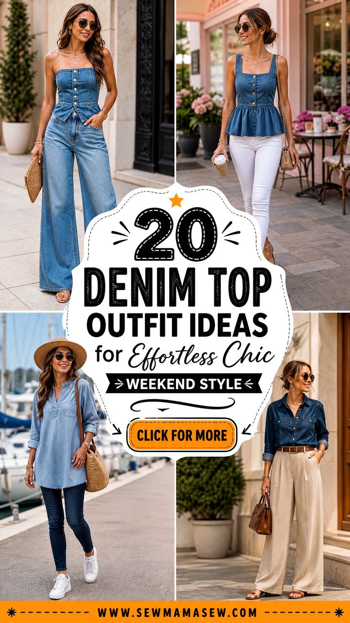 20 Denim Top Outfit Ideas for Effortless Chic Weekend Style - 20 Denim Top Outfit Ideas for Effortless Chic Weekend Style