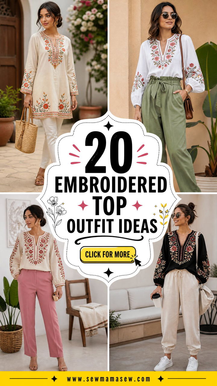 20 Embroidered Top Outfit Ideas for Artful Modern Style - 20 Embroidered Top Outfit Ideas for Artful, Modern Style