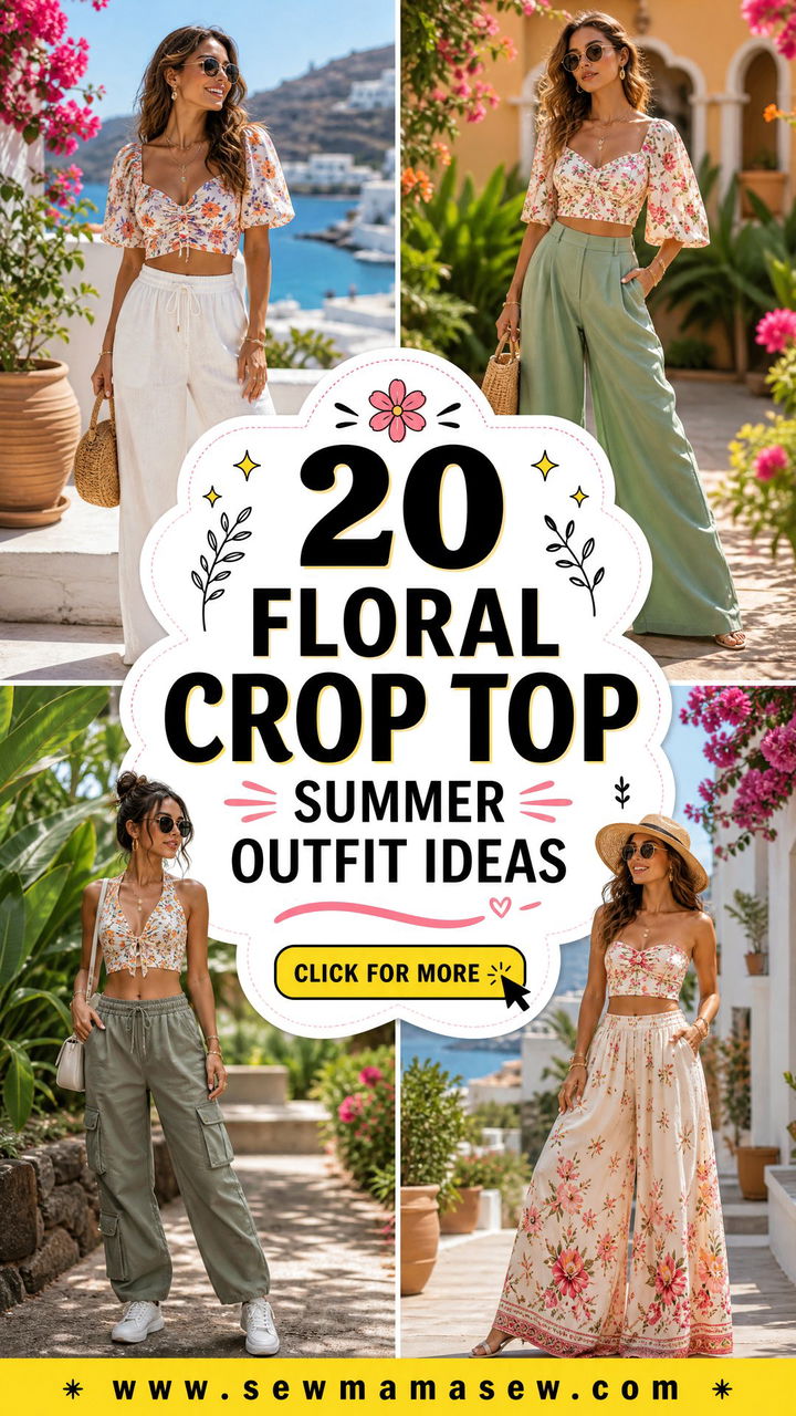 20 Floral Crop Top Summer Outfit Ideas for Effortless Sunny Days - 20 Floral Crop Top Summer Outfit Ideas for Effortless Sunny Days