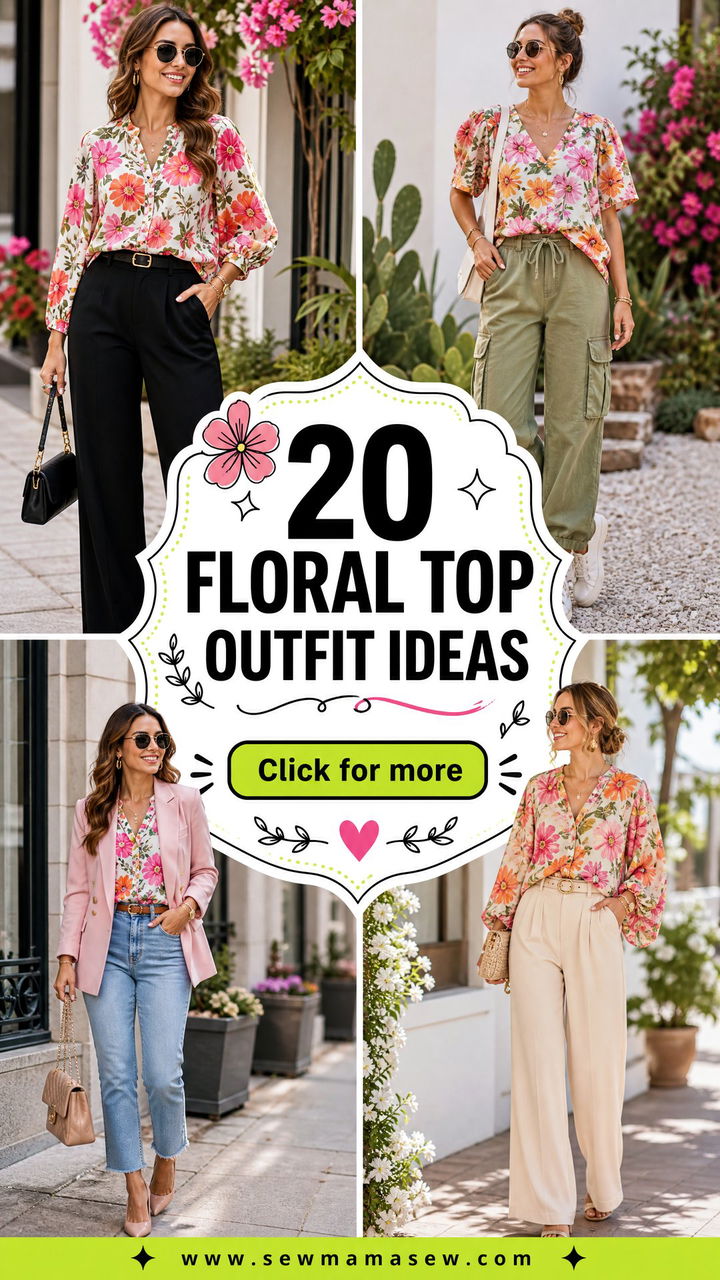 20 Floral Top Outfit Ideas for Fresh Feminine Spring Style - 20 Floral Top Outfit Ideas for Fresh Feminine Spring Style