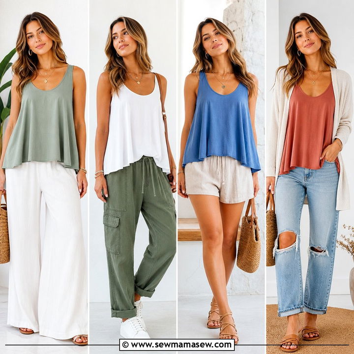 20 Flowy Tank Top Outfit Ideas for Easy Breezy Summer Style