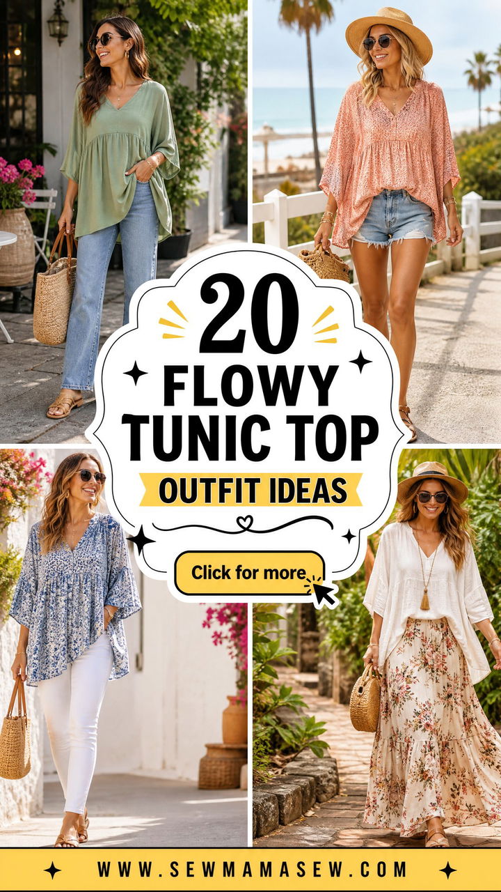 20 Flowy Tunic Top Outfit Ideas for Relaxed Everyday Style - 20 Flowy Tunic Top Outfit Ideas for Relaxed Everyday Style