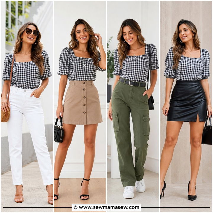 20 Gingham Top Outfit Ideas for Charming Springtime Style