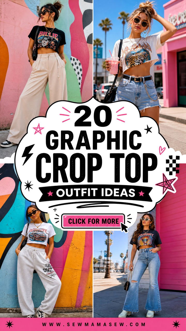 20 Graphic Crop Top Outfit Ideas for Bold Weekend Style - 20 Graphic Crop Top Outfit Ideas for Bold Weekend Style