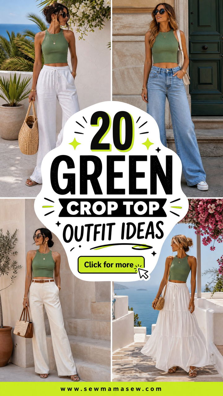 20 Green Crop Top Outfit Ideas for Effortless Summer Style - 20 Green Crop Top Outfit Ideas for Effortless Summer Style