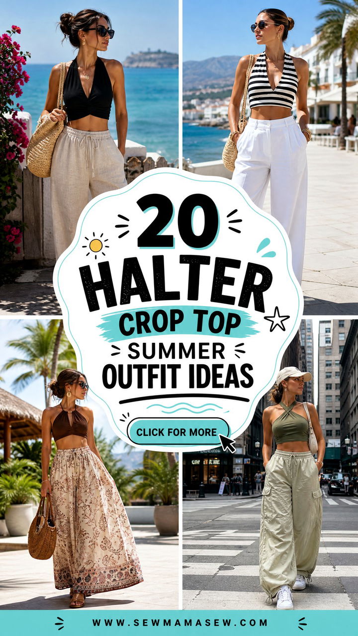 20 Halter Crop Top Summer Outfit Ideas for Beach-to-City Style - 20 Halter Crop Top Summer Outfit Ideas for Beach-to-City Style