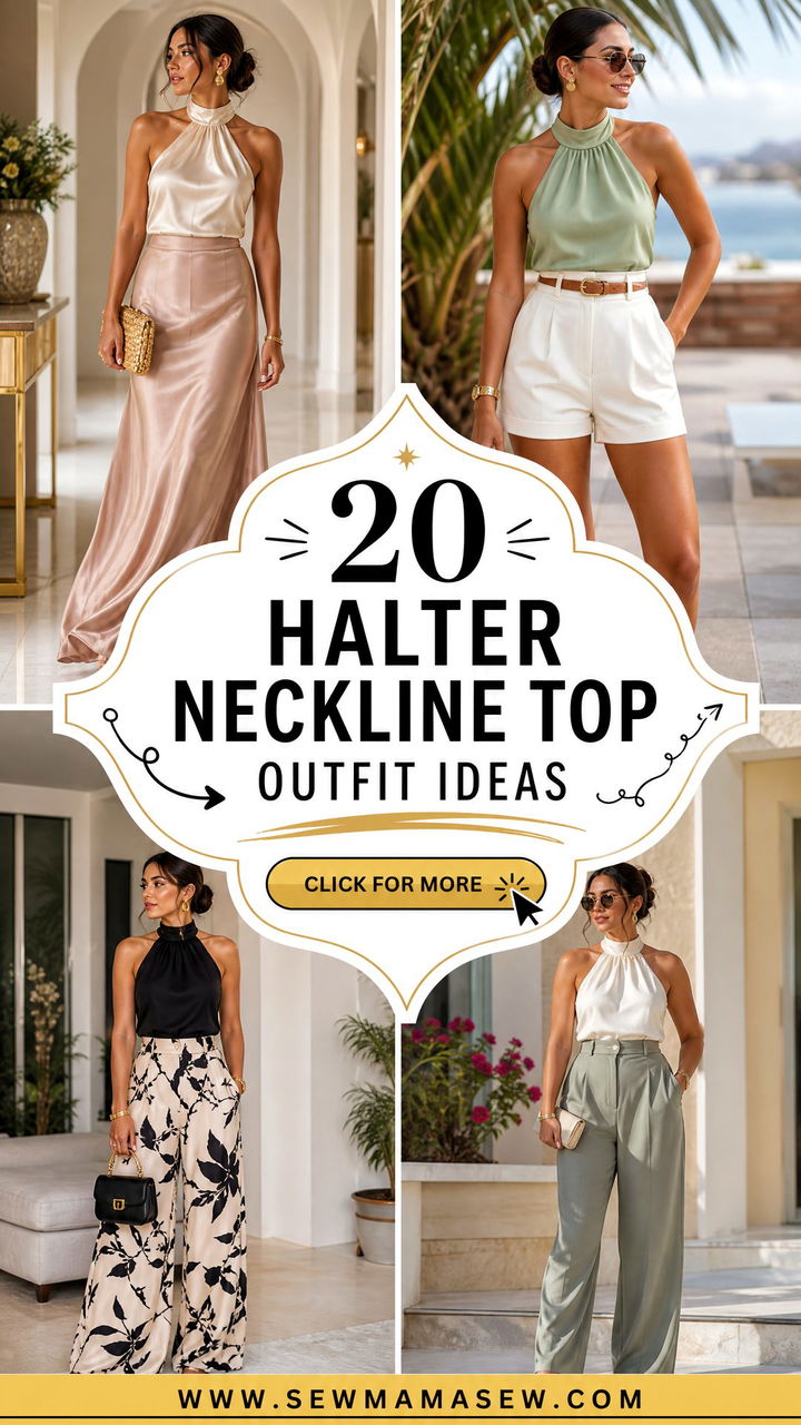 20 Halter Neckline Top Outfit Ideas for Polished Summer Style - 20 Halter Neckline Top Outfit Ideas for Polished Summer Style