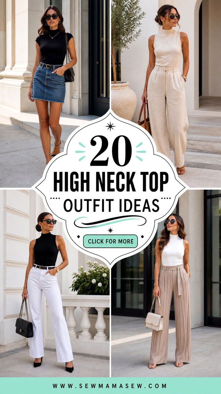 20 High Neck Top Outfit Ideas for Sleek Polished Style - 20 High Neck Top Outfit Ideas for Sleek, Polished Style