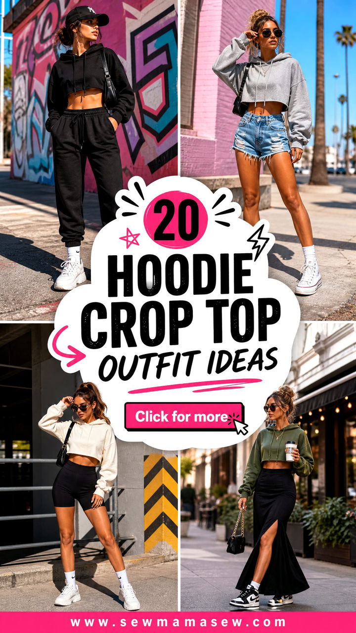 20 Hoodie Crop Top Outfit Ideas for Cool Street Style Looks - 20 Hoodie Crop Top Outfit Ideas for Cool Street Style Looks