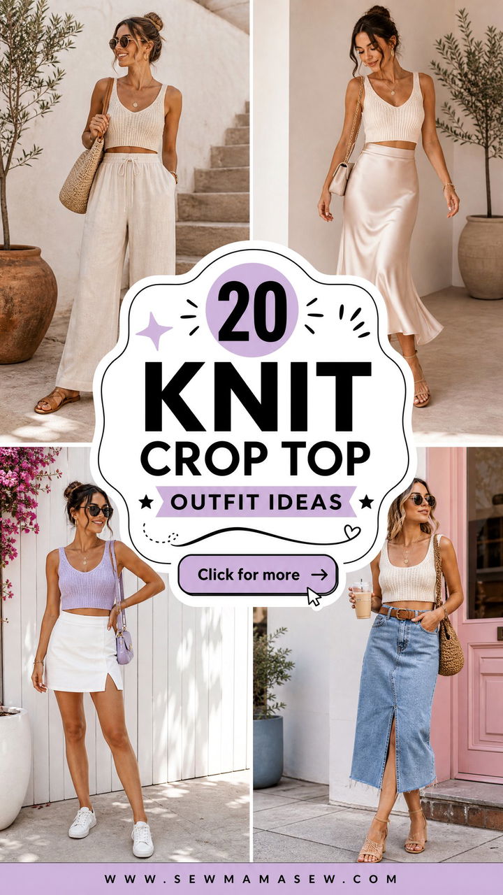 20 Knit Crop Top Outfit Ideas for Effortless Summer Style - 20 Knit Crop Top Outfit Ideas for Effortless Summer Style