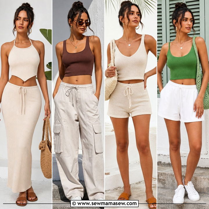 20 Knit Crop Top Summer Outfit Ideas for Breezy Retro Style