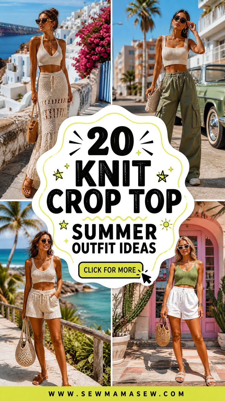 20 Knit Crop Top Summer Outfit Ideas for Breezy Retro Style - 20 Knit Crop Top Summer Outfit Ideas for Breezy Retro Style