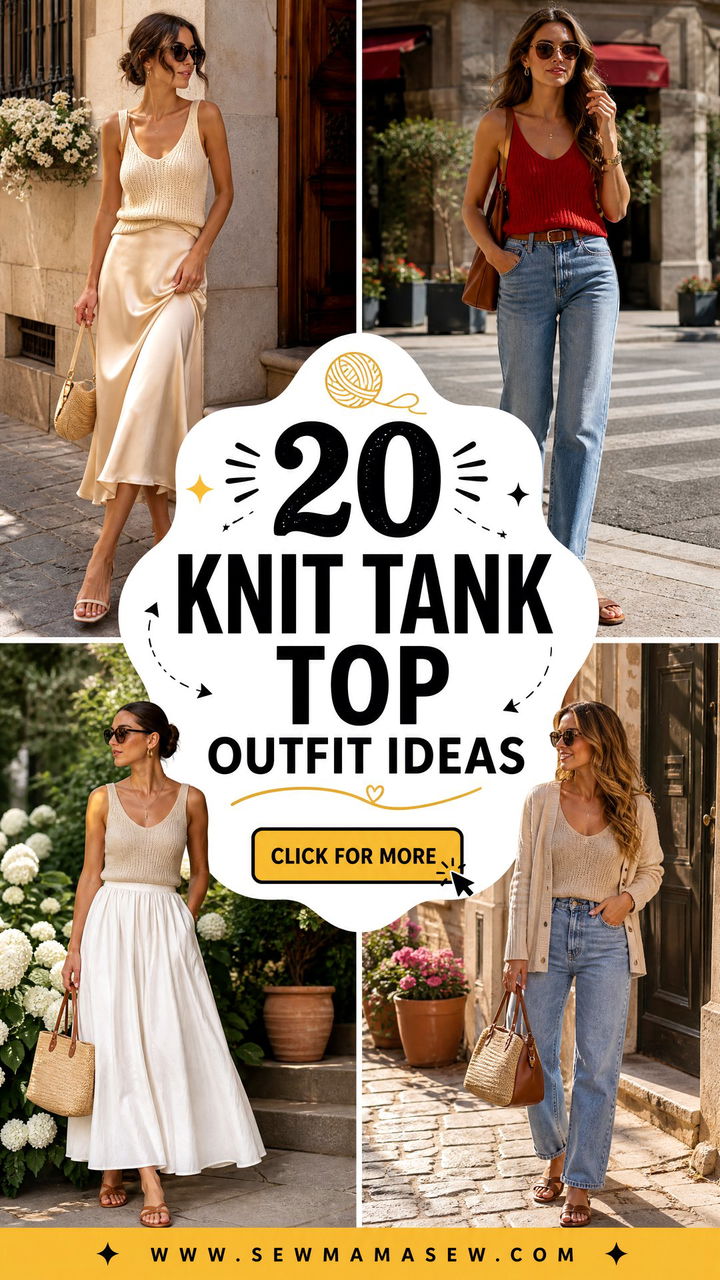 20 Knit Tank Top Outfit Ideas for Cozy-Chic Summer Style - 20 Knit Tank Top Outfit Ideas for Cozy-Chic Summer Style
