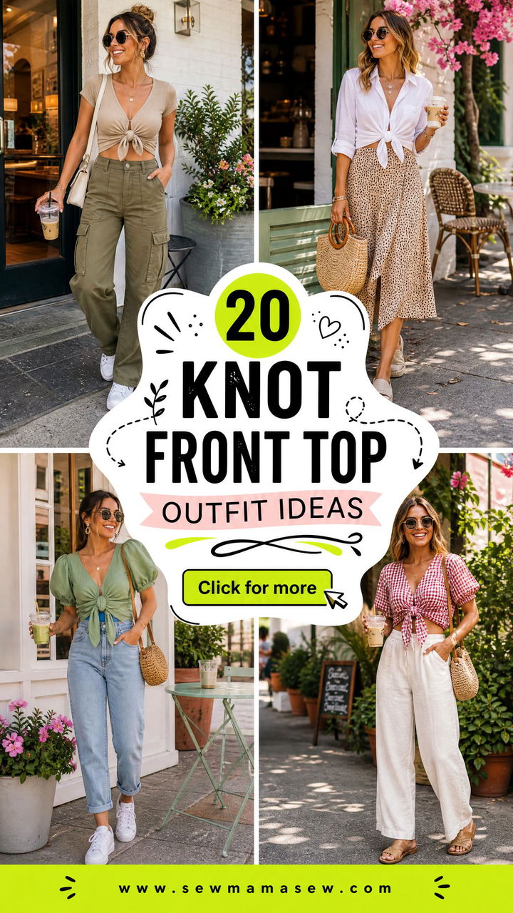 20 Knot Front Top Outfit Ideas for Flattering Casual Style - 20 Knot Front Top Outfit Ideas for Flattering Casual Style