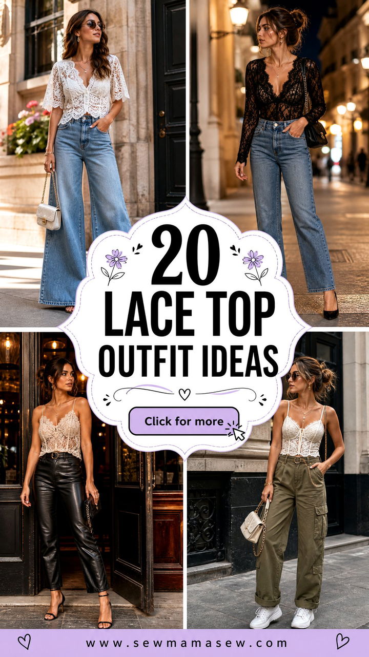 20 Lace Top Outfit Ideas for Romantic Day-to-Night Style - 20 Lace Top Outfit Ideas for Romantic Day-to-Night Style