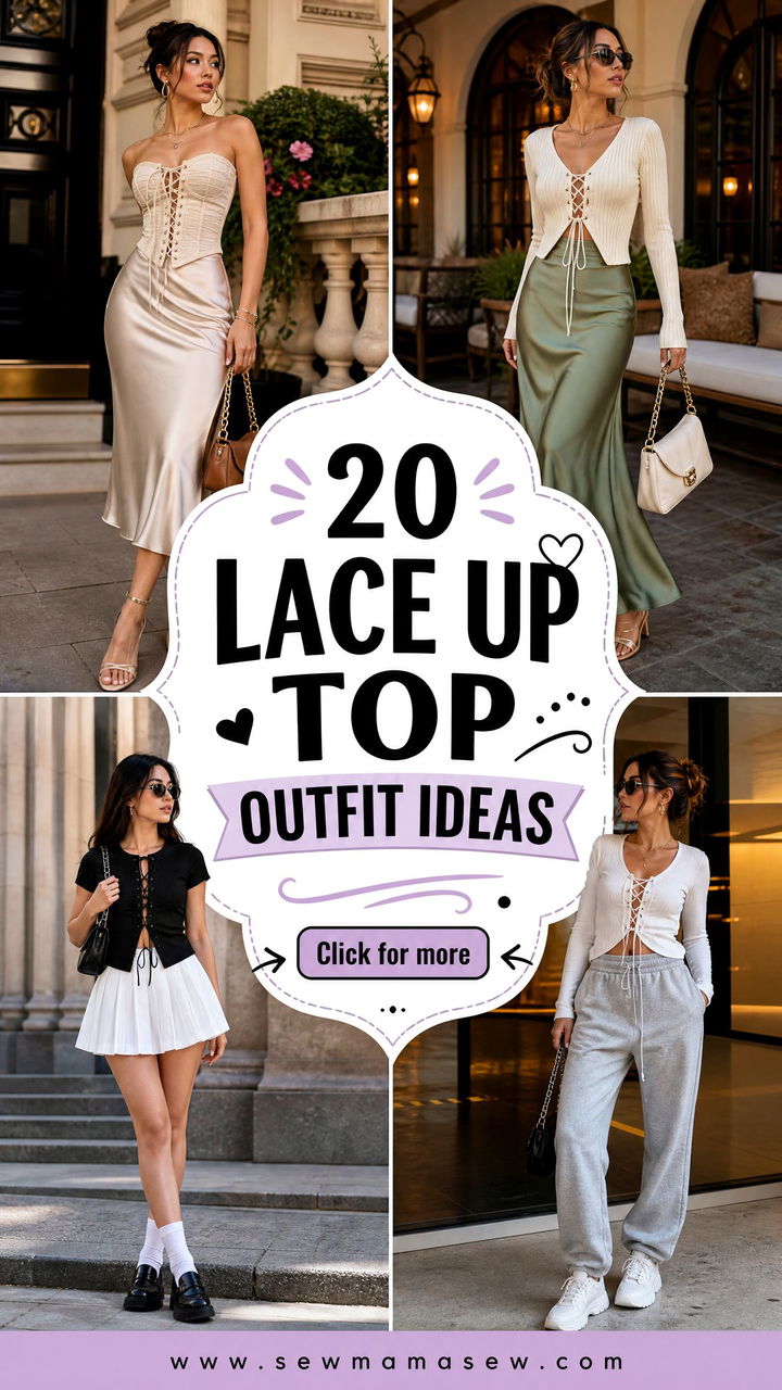 20 Lace Up Top Outfit Ideas for Flirty Day-to-Night Style - 20 Lace Up Top Outfit Ideas for Flirty Day-to-Night Style