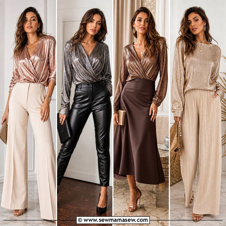 20 Metallic Top Outfit Ideas for Effortless Evening Glam