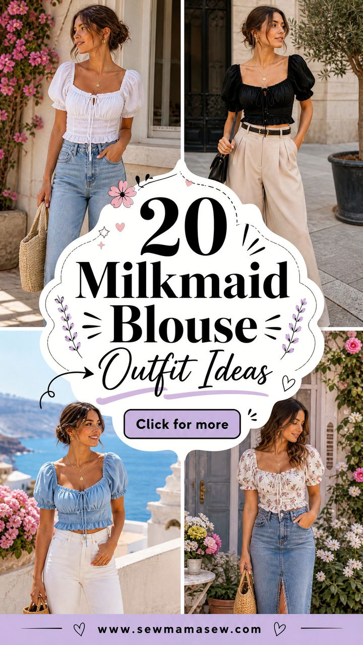 20 Milkmaid Blouse Outfit Ideas for Romantic Summer Style - 20 Milkmaid Blouse Outfit Ideas for Romantic Summer Style