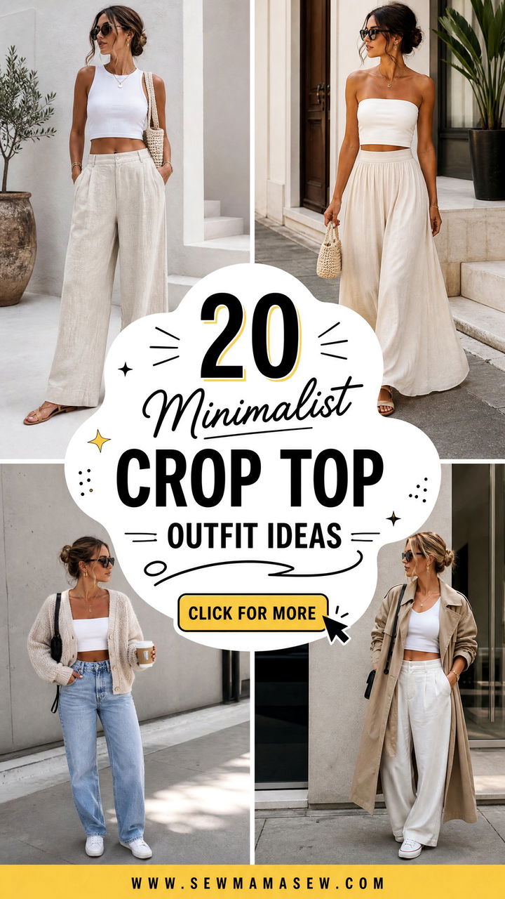 20 Minimalist Crop Top Outfit Ideas for Sleek Summer Style - 20 Minimalist Crop Top Outfit Ideas for Sleek Summer Style