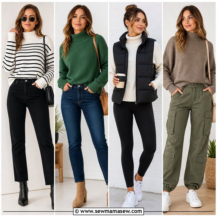 20 Mock Neck Sweater Outfit Ideas for Cozy Polished Style