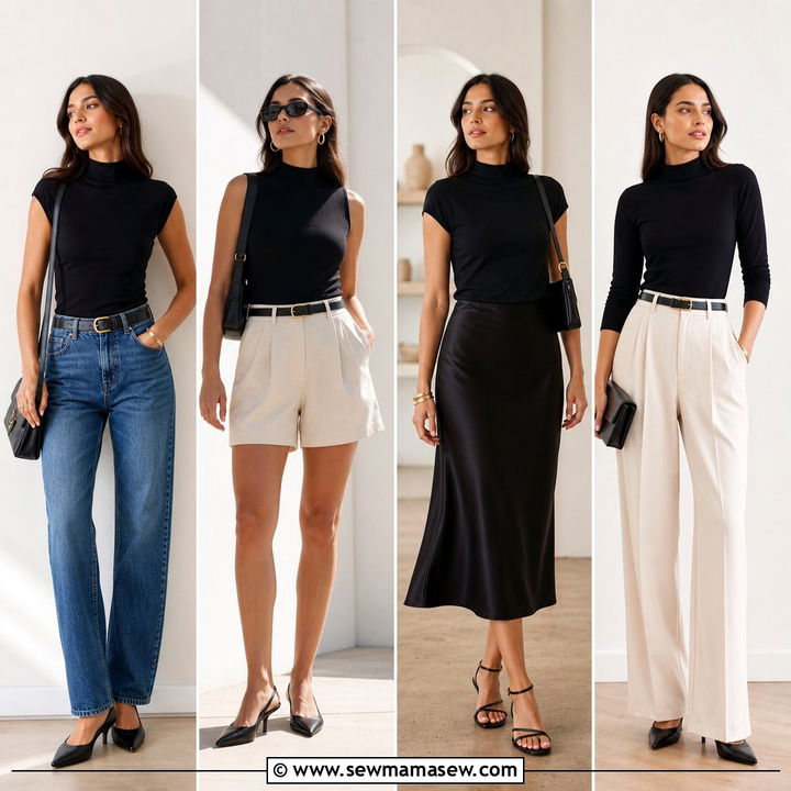 20 Mock Neck Top Outfit Ideas for Sleek Transitional Style