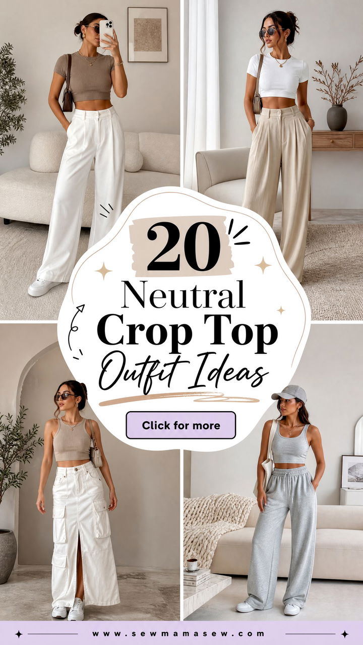 20 Neutral Crop Top Outfit Ideas for a Chic Capsule Wardrobe - 20 Neutral Crop Top Outfit Ideas for a Chic Capsule Wardrobe