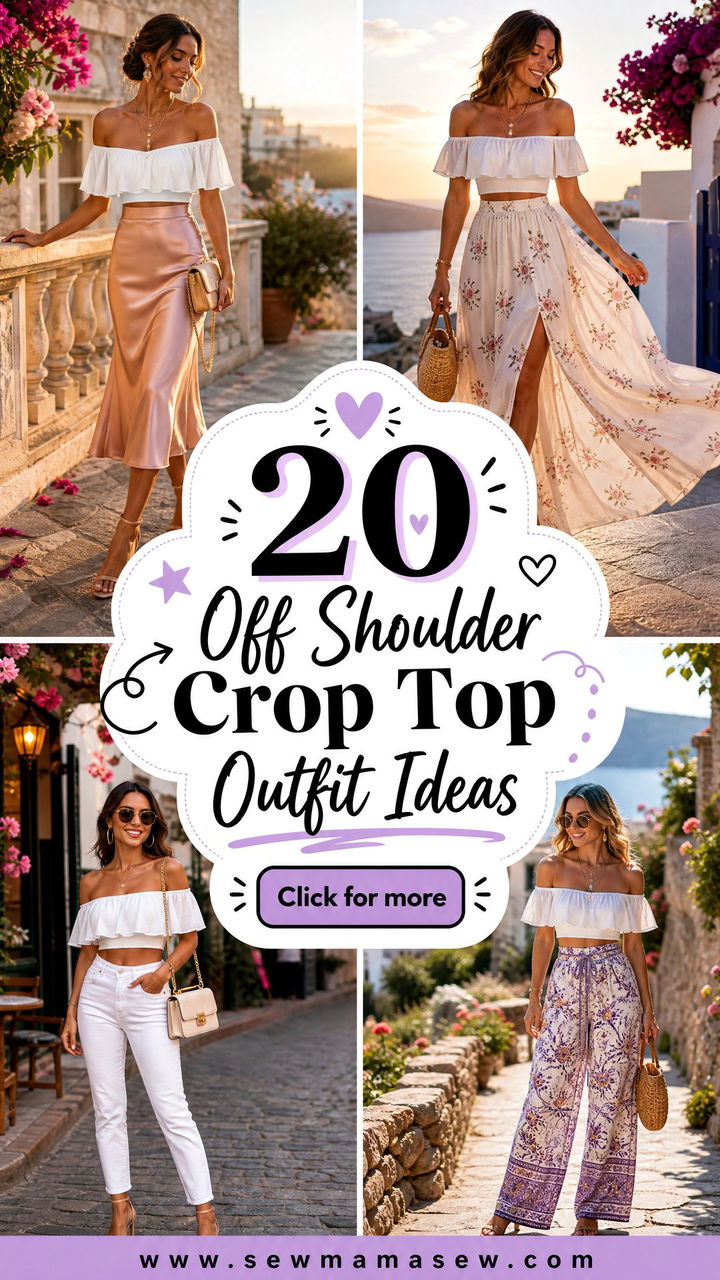 20 Off Shoulder Crop Top Outfit Ideas for Stylish Summer Dates - 20 Off Shoulder Crop Top Outfit Ideas for Stylish Summer Dates