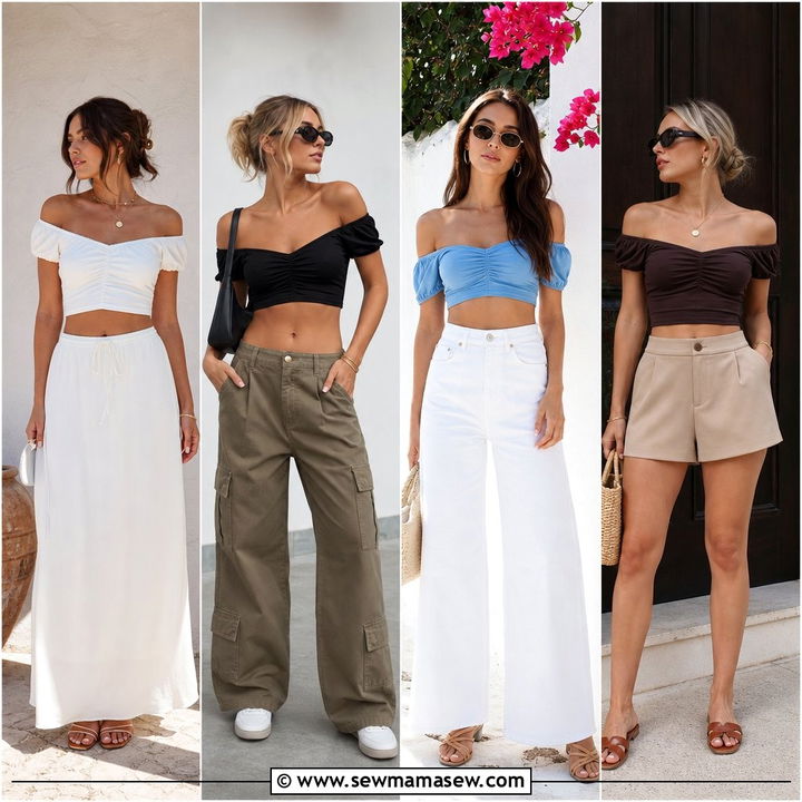 20 Off Shoulder Crop Top Summer Outfit Ideas to Try Now