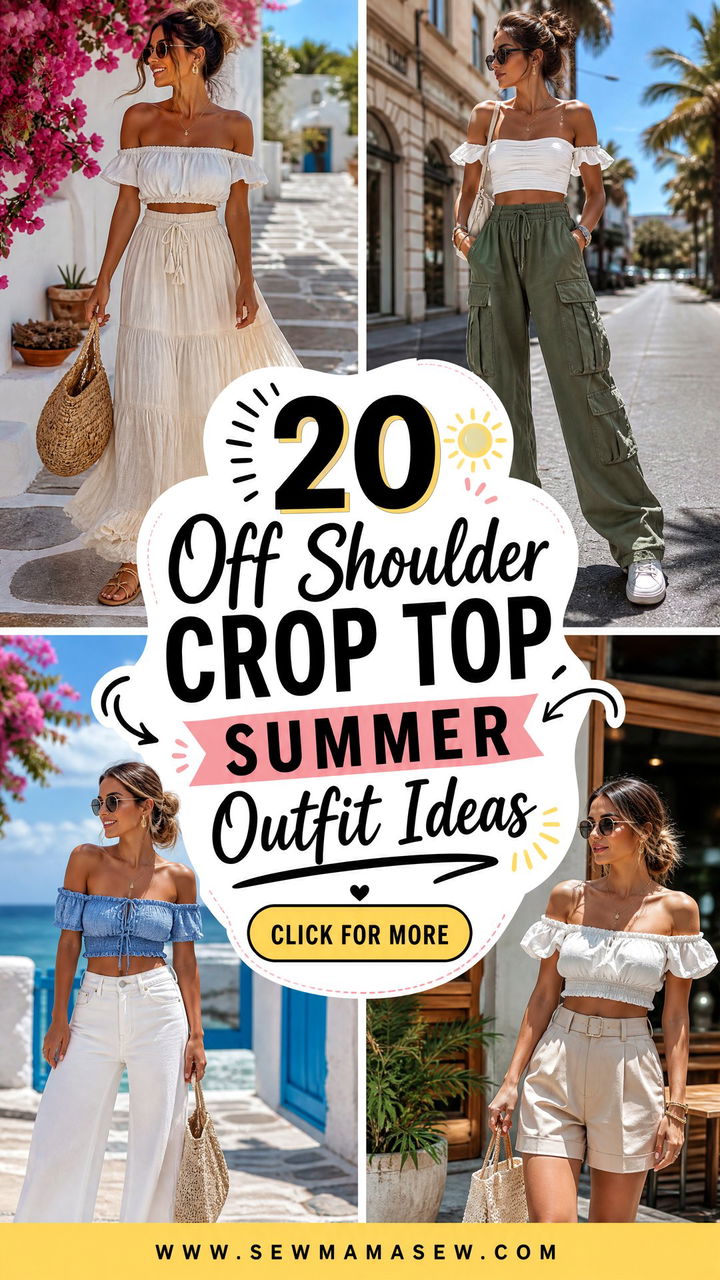 20 Off Shoulder Crop Top Summer Outfit Ideas to Try Now - 20 Off Shoulder Crop Top Summer Outfit Ideas to Try Now